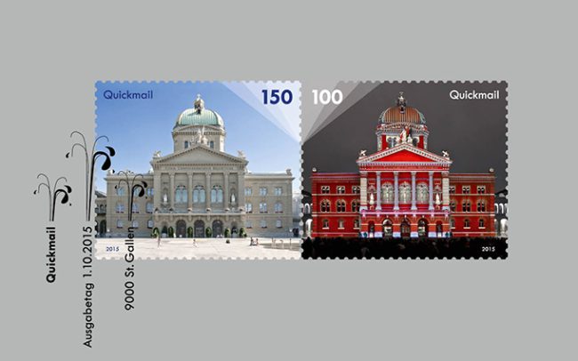 Quickmail AG: leuchtende Briefmarke